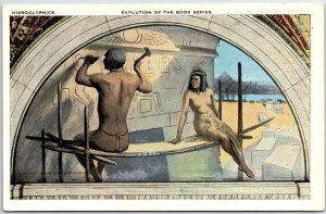 VINTAGE POSTCARD HIEROGLYPHICS ART AT LIBRARY OF CONGRESS WASHINGTON D.C 1920s