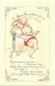 Here Comes a Couple of Kewpies Dear To Wish You a Merry Christmas