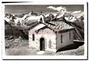 Modern Postcard Zermatt Kapelle auf Gornergrat 3130 m u Obergabelhorn Weisshorn
