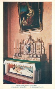 Vintage Postcard 1920's Notre-Dame Des Victoires Que. St. Genevieve Altar France