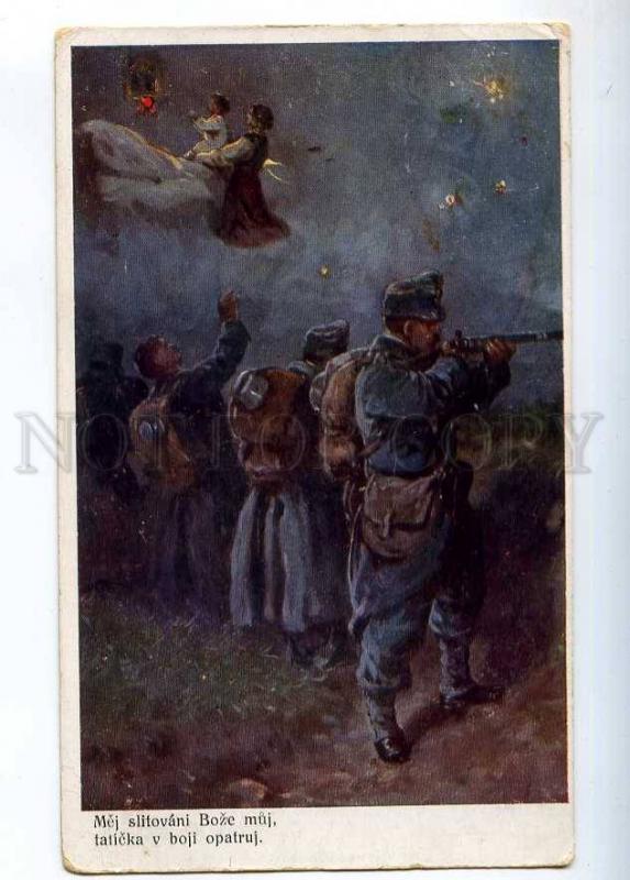 233545 WWI Propaganda CZECH Pray BATTLE Vintage FELDPOST PC