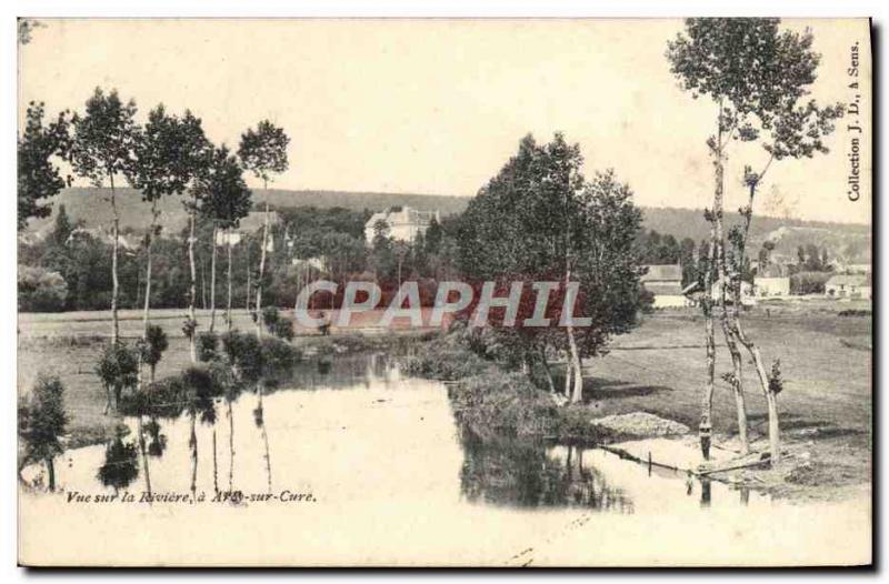 Old Postcard Arcy Sur Cure Overlooking the River