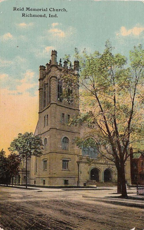 Postcard Reid Memorial Church Richmond IN
