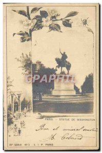 Old Postcard Paris Statue Washington