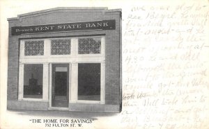 KENT STATE BANK Grand Rapids, Michigan Fulton Street 1915 Vintage Postcard