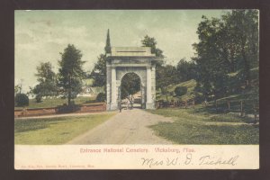 VICKSBURG MISSISSIPPI ENTRANCE TO NATIONAL CEMETERY VINTAGE POSTCARD 1912