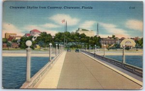 Postcard - Clearwater Skyline from Causeway - Clearwater, Florida