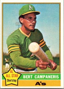 1976 Topps Baseball Card Bert Campaneris Oakland Athletics sk13373