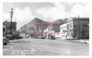 NV, Tonopah, Nevada, RPPC, Main Street, Looking South, Shell Gas Station, Photo