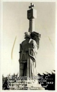 Juan Rodriquez Cabrillio, Real Photo - Point Loma, California CA  