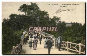 Old Postcard Paris Buttes Chaumont The Bridge