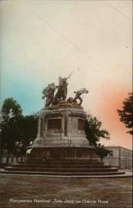 San Jose Costa Rica CR Monumento Nacional Tinted Real Photo Vintage Postcard