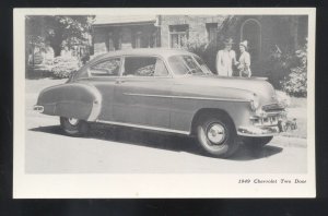 1949 CHEVROLET TWO DOOR VINTAGE CAR DEALER ADVERTISING POSTCARD '49 CHEVY