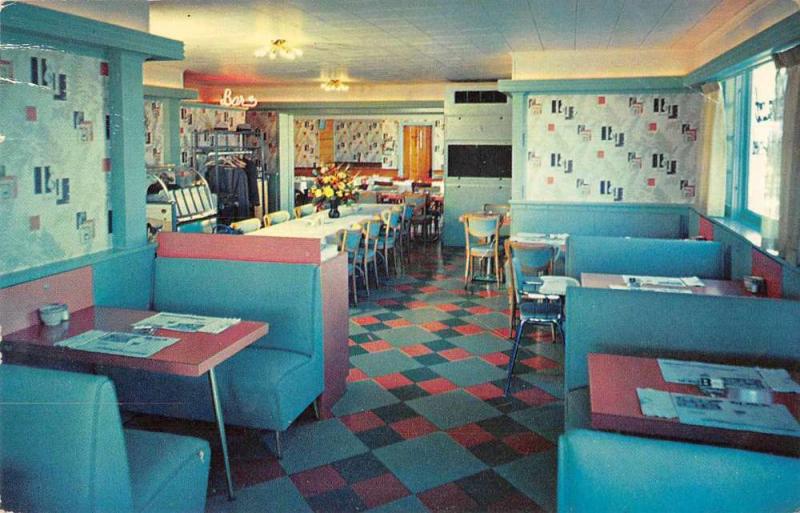 Angola New York Block Motel Dining Room Jukebox Postcard JD933940