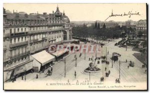 Old Postcard Montpellier Place de la Comedie