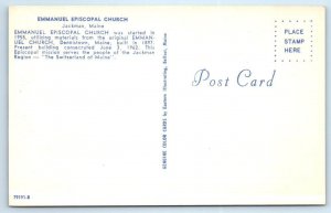 2 Postcards JACKMAN, Maine ME ~ Moose River & EMMANUEL EPISCOPAL CHURCH c1960s