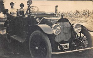 License Plate  #4738 Iowa 1913 Early Automobile Real Photo Postcard