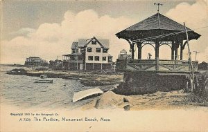 MONUMENT BEACH MASSACHUSETTS~THE PAVILION~1900s ROTOGRAPH TINTED PHOTO POSTCARD
