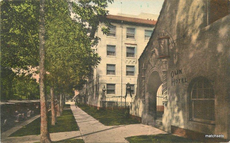 1920s Denver Colorado Olin Hotel roadside hand colored Albertype postcard 7910