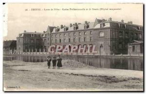 Old Postcard Troyes Lycee Girls Vocational Schools and Children Drawing