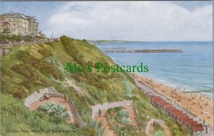 Dorset Postcard - Bournemouth West Cliff, Zig-Zag Path. F.E.Quinton Art RS36056