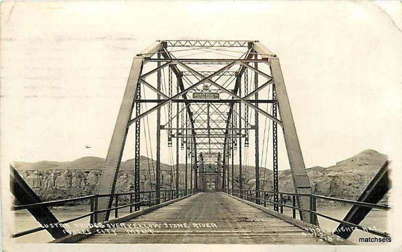 MILES CITY, MONTANA RPPC Custer Bridges Yellowstone River RPPC 5238