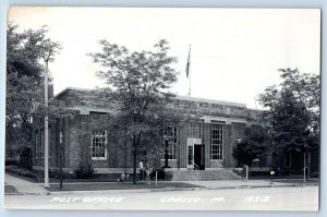 Cresco Iowa IA Postcard RPPC Photo Post Office Building Baby Stroller c1910's