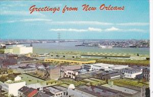 Louisiana New Orleans View Of French Quarter and Mississippi River