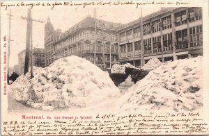 Canada Montreal Me Gill Street In Winter Vintage Postcard 09.47