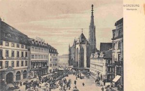 Marktplatz Würzburg Germany 1910c postcard