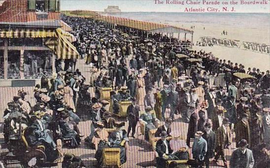 New Jersey Atlantic City The Rolling Chair Parade On The Boardwalk 1912