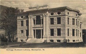 Postcard  Vermont Montpelier Kellogg Hubbard Library Buswell C-1910 22-14423