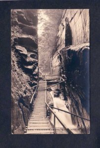 NH Flume Stairway Franconia Notch New Hampshire Real Photo RPPC Postcard