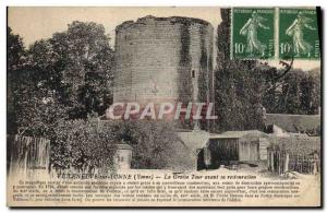 Old Postcard Villeneuve sur Yonne The Big Tower before restoration