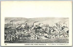 HOMESTEAD PA CARNEGIE STEEL WORKS ANTIQUE UNDIVIDED POSTCARD