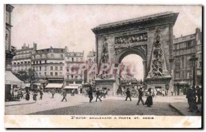 Old Postcard Paris Porte St Denis Boulevard