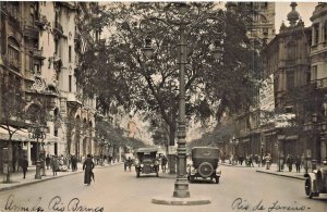 RIO de JANEIRO BRAZIL~AVENIDA RIO BRANCO-BUSY STREET SCENE~1920s PHOTO POSTCARD