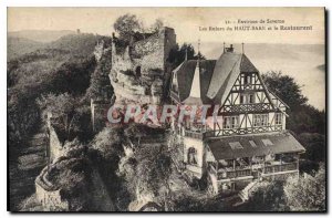 Old Postcard Surroundings of Saverne Ruins of High Barr and Restaurant