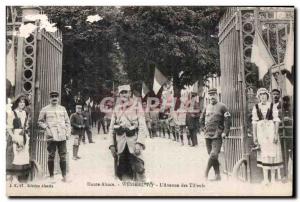 Old Postcard Haute Alsace WesserlingL avenue of limes Army