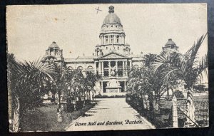 Mint Real Picture Postcard South Africa Town Hall And Gardens Durban