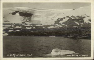 Glacier? Norge Norway Djupvandshytten Real Photo Postcard c1920