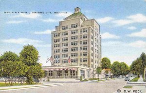 Park Place Hotel Traverse City Michigan linen postcard