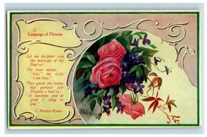 C. 1910 Home Life Chicago Language Of Flowers Preston - Wynne. Postcard F30 