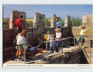 Postcard Kissing the Blarney Stone, Blarney Castle, Blarney, Ireland