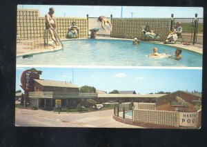 GROOM TEXAS ROUTE 66 GOLDEN SPREAD MOTEL VINTAGE POSTCARD SWIMMING POOL