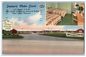 1955 Tremort Motor Court Restaurant Cottage New Castle Delaware Antique Postcard