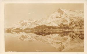 Beautiful Scene in Alaska~Snow Capped Mountain Reflected in Water~c1930 RPPC