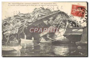 Old Postcard Boat War Catastrophe of Freedom The front turret covered by the ...