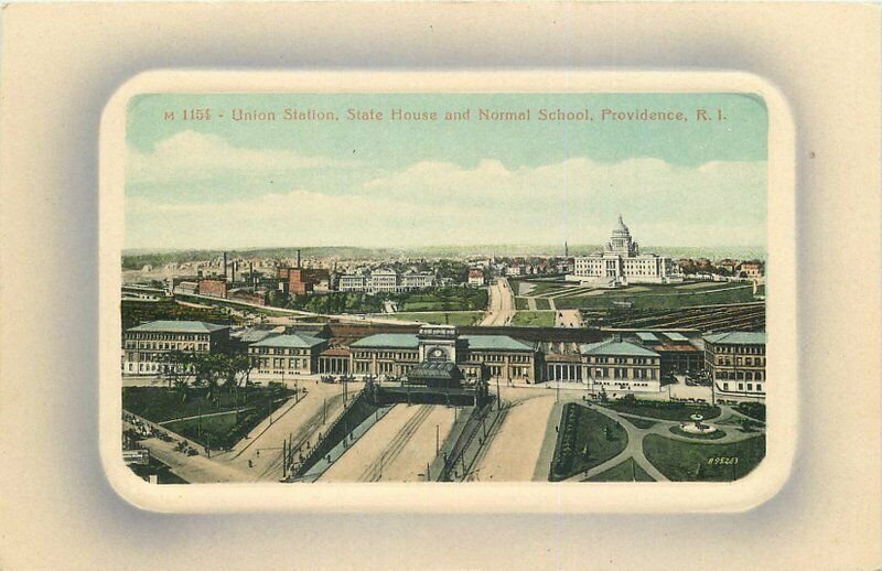 Providence Rhode Island Union Station Normal School C-1910 Postcard 22-71