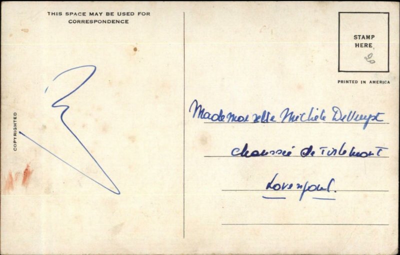 Haskell Coffin - Beautiful Woman w/ Tennis Racket c1910 Postcard